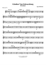 Günther Von Schwarzburg, Overture - Horn in F 1 (Transposed Part)