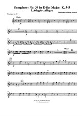 Symphony No.39, Movement I - Trumpet in C 1 (Transposed Part)