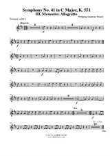 Symphony No.41, Movement III - Trumpet in Bb 1 (Transposed Part)
