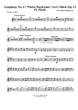 Symphony No.1, Movement IV - Trumpet in Bb 1 (Transposed Part)