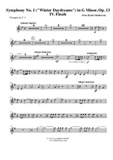 Symphony No.1, Movement IV - Trumpet in C 1 (Transposed Part)