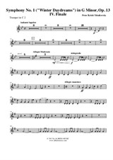 Symphony No.1, Movement IV - Trumpet in C 2 (Transposed Part)