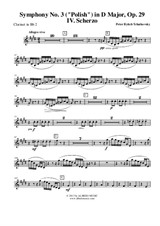 Symphony No.3, Movement IV - Clarinet in Bb 2 (Transposed Part)