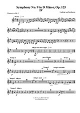 Symphony No.9, Movement IV - Clarinet in Bb 2 (Transposed Part)