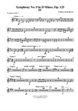 Symphony No.9, Movement IV - Trumpet in Bb 2 (Transposed Part)