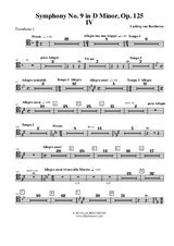 Symphony No.9, Movement IV - Trombone in Tenor Clef 1 (Transposed Part)