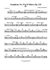 Symphony No.9, Movement IV - Trombone in Bass Clef 2 (Transposed Part)