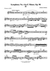 Symphony No.4, Movement II - Clarinet in Bb 2 (Transposed Part)