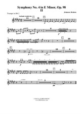 Symphony No.4, Movement II - Trumpet in Bb 2 (Transposed Part)