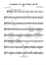 Symphony No.4, Movement IV - Clarinet in Bb 2 (Transposed Part)