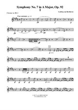 Symphony No.7, Movement I - Clarinet in Bb 2 (Transposed Part)