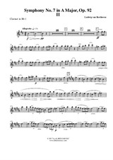Symphony No.7, Movement II - Clarinet in Bb 1 (Transposed Part)