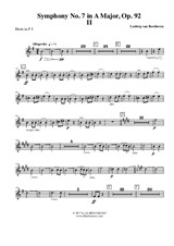 Symphony No.7, Movement II - Horn in F 1 (Transposed Part)