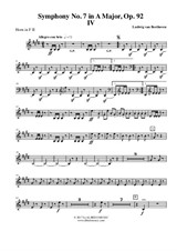 Symphony No.7, Movement IV - Horn in F 2 (Transposed Part)
