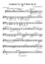 Symphony No.5, Movement II - Clarinet in Bb 1 (Transposed Part)