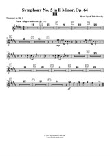 Symphony No.5, Movement III - Trumpet in Bb 1 (Transposed Part)