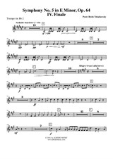 Symphony No.5, Movement IV - Trumpet in Bb 2 (Transposed Part)