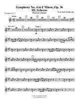 Symphony No.4, Movement III - Trumpet in C 1 (Transposed Part)