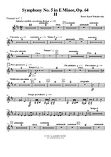 Symphony No.5, Movement II - Trumpet in C 2 (Transposed Part)