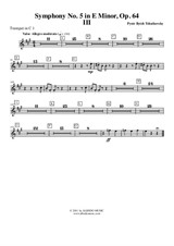 Symphony No.5, Movement III - Trumpet in C 1 (Transposed Part)