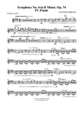 Symphony No.6, Movement IV - Clarinet in Bb 1 (Transposed Part)