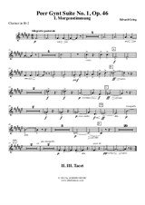 Peer Gynt Suite No.1 - Clarinet in Bb 2 (Transposed Part)