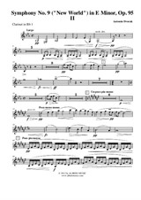 Symphony No.9, Movement II - Clarinet in Bb 1 (Transposed Part)