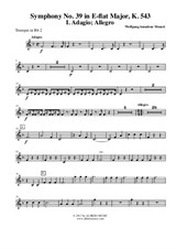 Symphony No.39, Movement I - Trumpet in Bb 2 (Transposed Part)