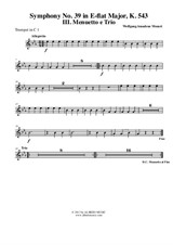 Symphony No.39, Movement III - Trumpet in C 1 (Transposed Part)