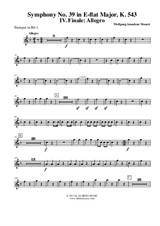 Symphony No.39, Movement IV - Trumpet in Bb 1 (Transposed Part)