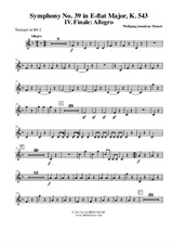 Symphony No.39, Movement IV - Trumpet in Bb 2 (Transposed Part)