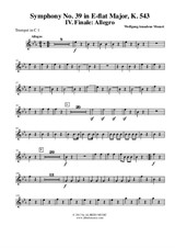 Symphony No.39, Movement IV - Trumpet in C 1 (Transposed Part)