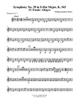 Symphony No.39, Movement IV - Trumpet in C 2 (Transposed Part)