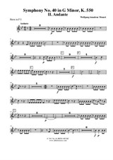 Symphony No.40, Movement II - Horn in F 1 (Transposed Part)