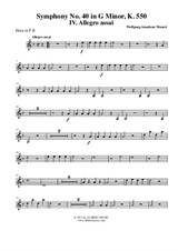 Symphony No.40, Movement IV - Horn in F 2 (Transposed Part)