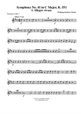Symphony No.41, Movement I - Trumpet in Bb 1 (Transposed Part)