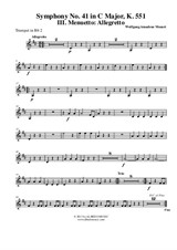 Symphony No.41, Movement III - Trumpet in Bb 2 (Transposed Part)