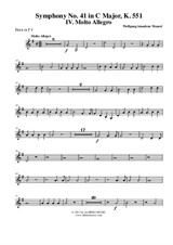 Symphony No.41, Movement IV - Horn in F 1 (Transposed Part)
