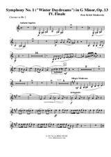 Symphony No.1, Movement IV - Clarinet in Bb 2 (Transposed Part)