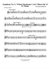 Symphony No.1, Movement IV - Trumpet in Bb 2 (Transposed Part)