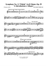Symphony No.3, Movement I - Clarinet in Bb 1 (Transposed Part)