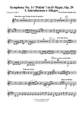 Symphony No.3, Movement I - Clarinet in Bb 2 (Transposed Part)
