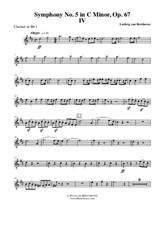 Symphony No.5, Movement IV - Clarinet in Bb 1 (Transposed Part)