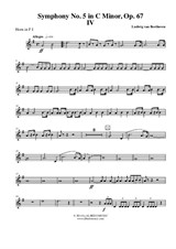Symphony No.5, Movement IV - Horn in F 1 (Transposed Part)