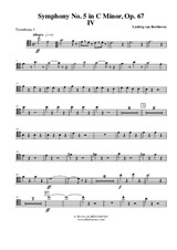 Symphony No.5, Movement IV - Trombone Tenor Clef 1 (Transposed Part)