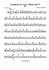 Symphony No.5, Movement IV - Trombone Bass Clef 1 (Transposed Part)