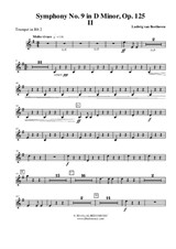 Symphony No.9, Movement II - Trumpet in Bb 2 (Transposed Part)