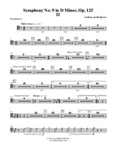 Symphony No.9, Movement II - Trombone in Tenor Clef 1 (Transposed Part)