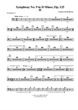 Symphony No.9, Movement II - Trombone in Bass Clef 2 (Transposed Part)