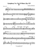 Symphony No.9, Movement IV - Horn in F 1 (Transposed Part)